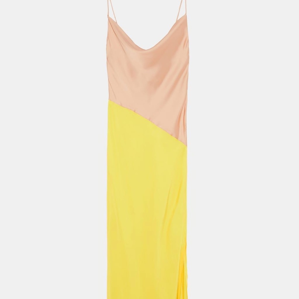 ZARA colorblock slip dress